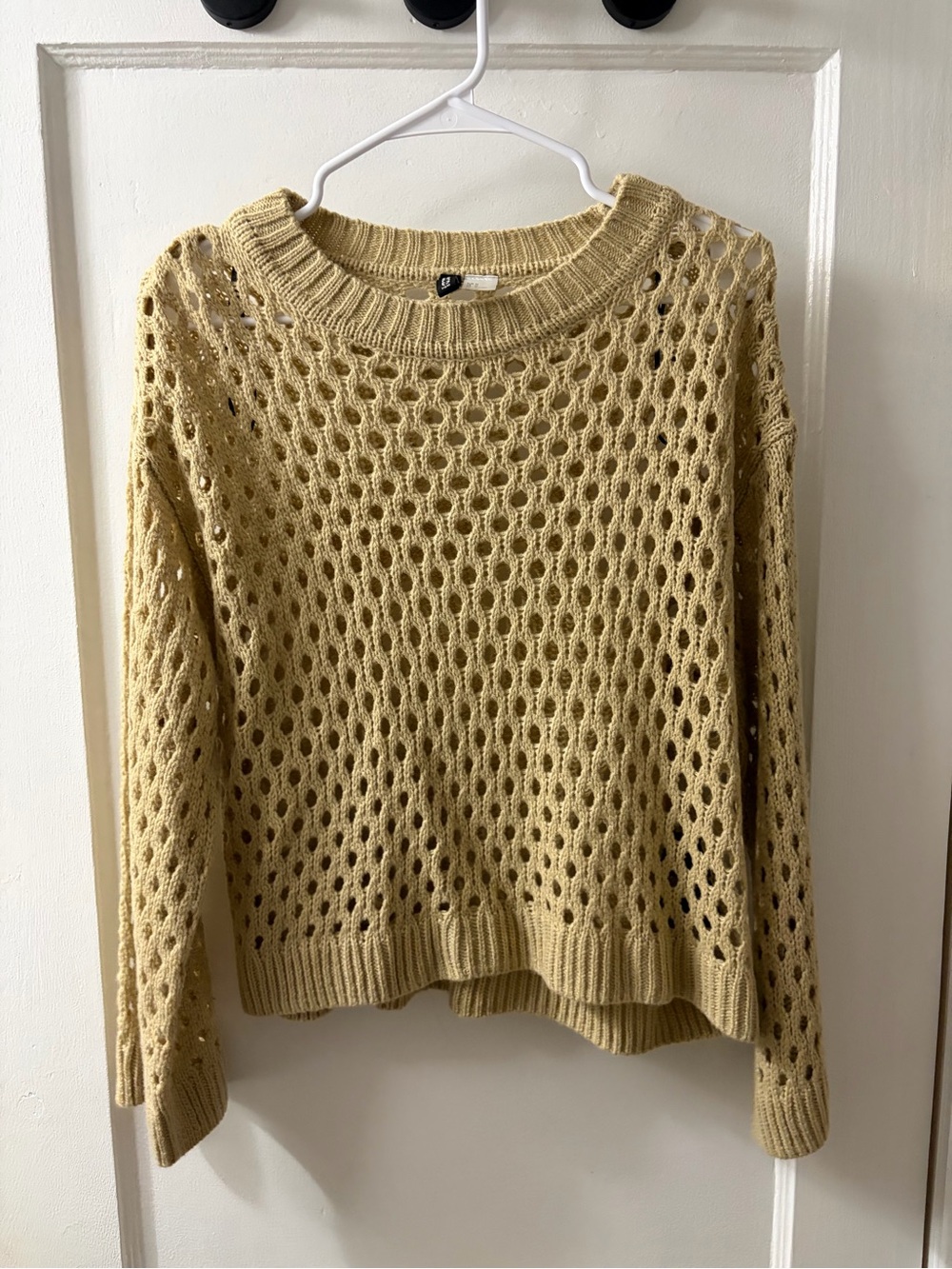 H&M Light Tan Open Weave Crewneck Sweater - Picture 3 of 4